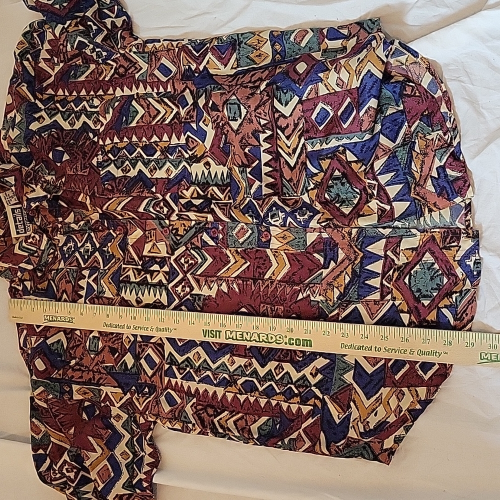 Vintage silk shirt retro print - Picture 8 of 9